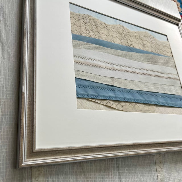 Contemporary Semi-Abstract​ Mixed Media Nautical Sailcloth Landscape​ - By JJ-Hogan | Grow in Faith, Framed For Sale - Image 4 of 8