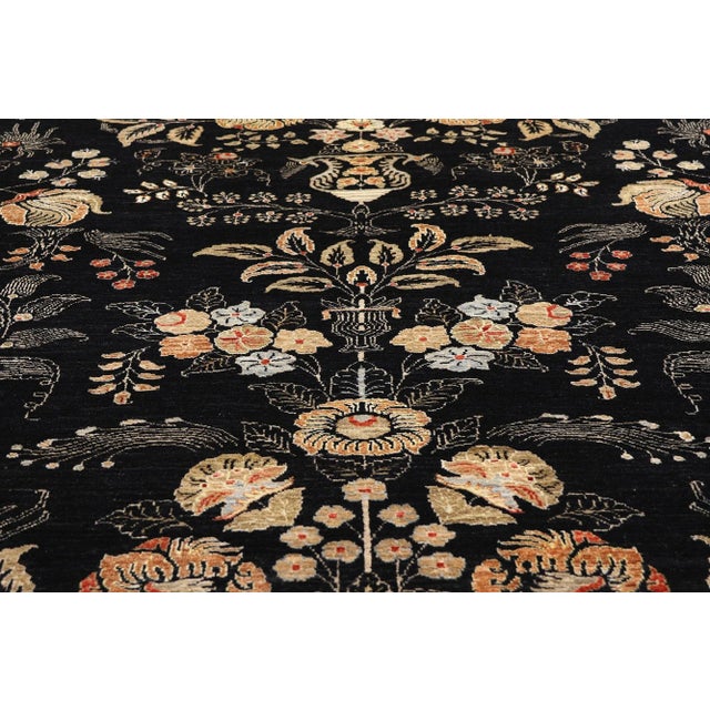 Early 21st Century Vintage Black Pakistani Tabriz Rug, 10'03 X 13'06 For Sale - Image 5 of 10