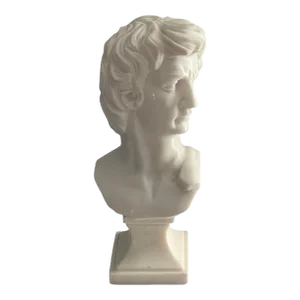 Neoclassical Italian Marble Hand Carved Michelangelo ‚ÄúDavid‚Äù Bust Sculpture