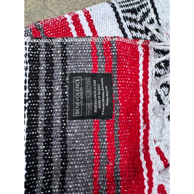 Black Pair of Vintage Native American Style Throw Blankets For Sale - Image 8 of 9