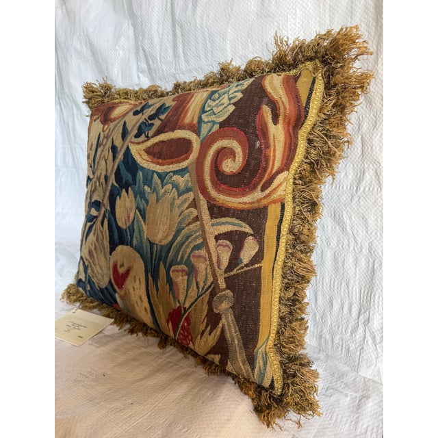 This remarkable 17th century Brussels tapestry pillow dates to circa 1680 and is finely woven in wool and silk. The...