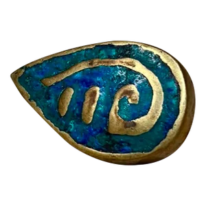 1950s Pepe Mendoza Malachite Brass Single Teardrop Pull Knob Mexico
