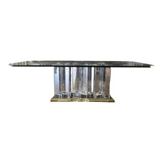 Jeffrey Bigelow “Towers” Signed Acrylic & Bronze Dining Table. Usa, 1991. For Sale