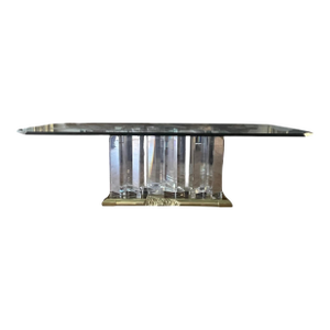 Jeffrey Bigelow “Towers” Signed Acrylic & Bronze Dining Table. Usa, 1991.