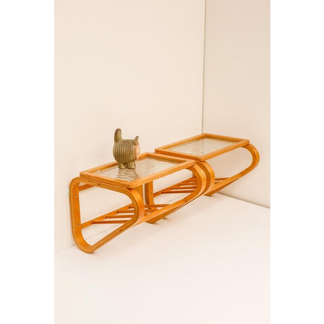 Scandinavian Bentwood and Glass Bedside Tables from Gemla, 1920s, Set of 2 For Sale - Image 13 of 16