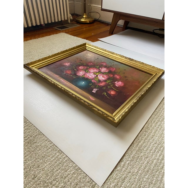 Vintage Original Oil Painting Still Life For Sale - Image 4 of 11