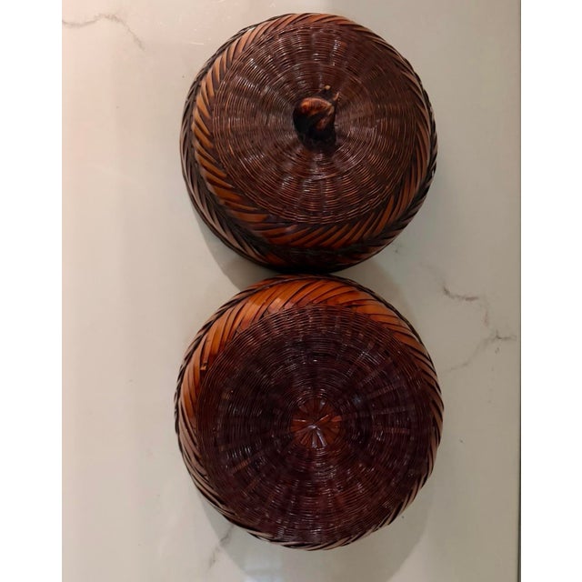 Ralph Lauren Home Pumpkin Woven Wicker Ice Bucket, Circa 1970s For Sale - Image 4 of 10