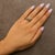 Early 21st Century 10K Yellow Gold Plated .925 Sterling Silver 3/8 Cttw Champagne Diamond Geometric Style Band Ring - Size 7 For Sale - Image 5 of 6