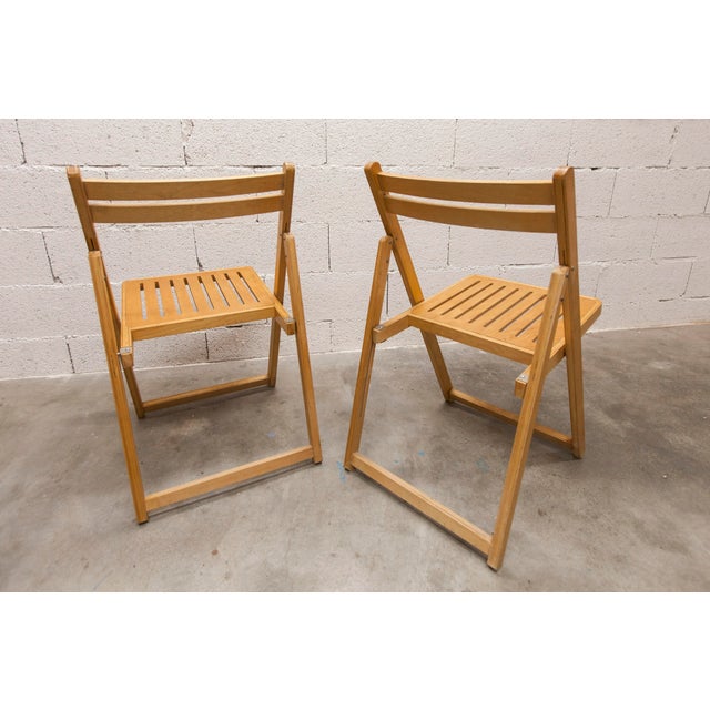 Honey-Coloured Beech Plywood Folding Chairs by IKEA, Set of 2, 1970s For Sale - Image 10 of 18