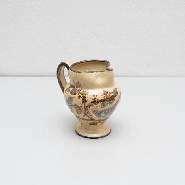 Catalan Hand-Painted Ceramic Jug Vase by Diaz Costa, 1960s For Sale - Image 6 of 13