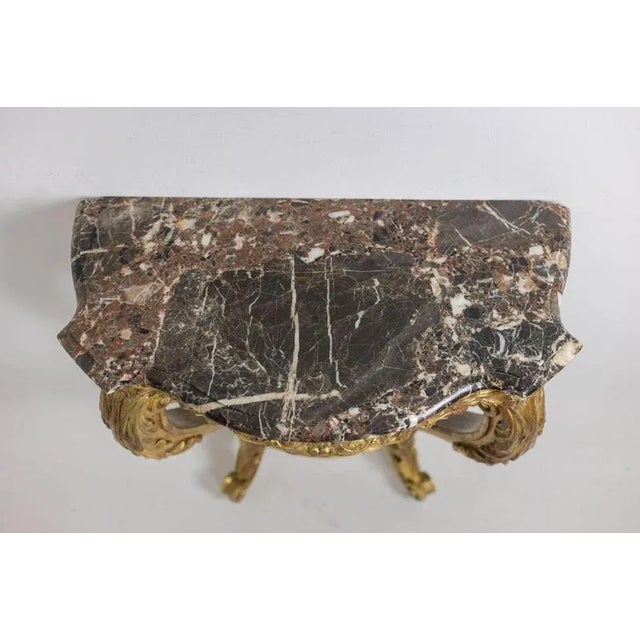 Brown Louis XV Console in Gilded and Carved Wood, 1880s For Sale - Image 8 of 10