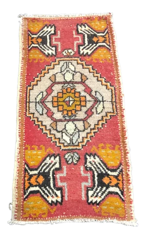 Vintage Red Turkish Oushak Handmade Rug