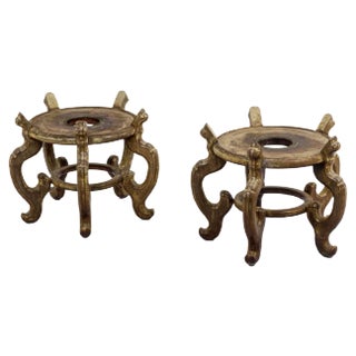 Asian Style Plinths in Ironwood, 1900s, Set of 2 For Sale