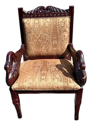 1940's Carved Wooden Swan Chair