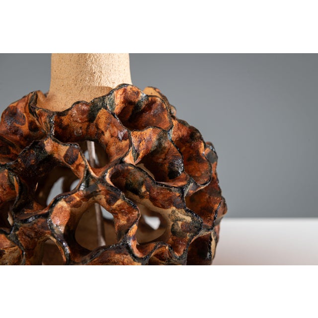 Ceramic Decorated Table Lamp, 1960s For Sale - Image 9 of 11