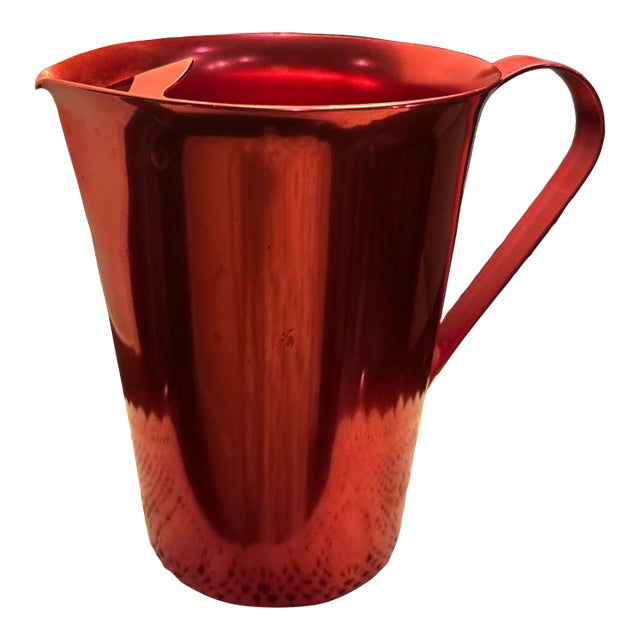 Mid-Century Vintage Color Craft Aluminum Pitcher For Sale