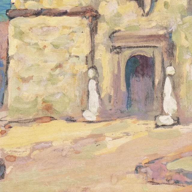 Paper 'View of the Old Carmel Mission, Monterey, California' by Edda Maxwell Heath, Woman Artist, Society of Watercolor Artists, New York For Sale - Image 7 of 10
