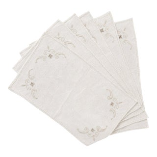 Vintage Linen Placemats - Set of 6 For Sale