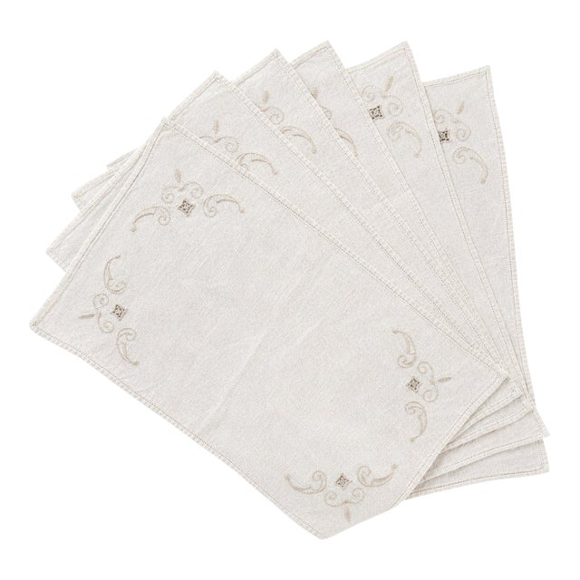 Vintage Linen Placemats - Set of 6 For Sale