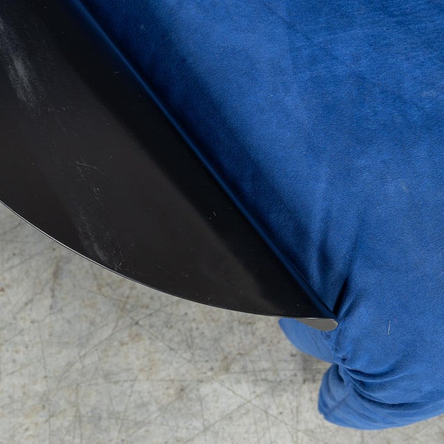 20th Century Italian Blue Alcantara Leather Reclining Armchairs from Cinova,1980s, Set of 2 For Sale - Image 17 of 18