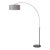 92-Inch Adjustable Mid Century Arc Floor Lamp, 1960s - Modern Style, Cashmere Gray Dum Lampshade, Black Marble Base For Sale