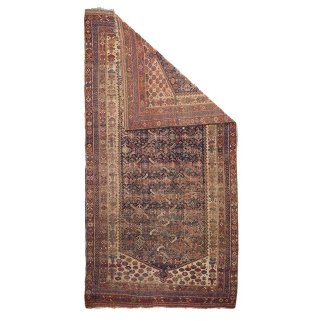 Late 18th Century Antique Persian Qashqai Rug 4'6'' x 8'4'' For Sale - Image 4 of 11