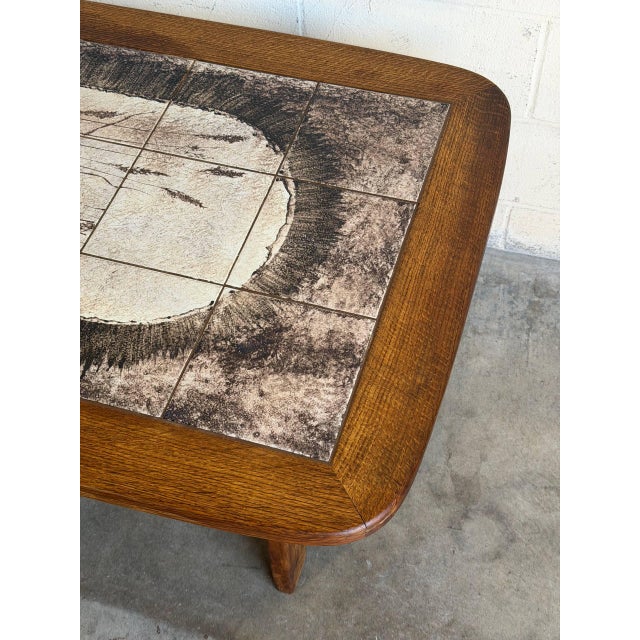 Oak Rectangular Tile-Top Coffee Table Danish Mid-Century Modern 1970s For Sale - Image 11 of 12