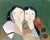 Wood Inuit Girls, Modern Cubist Oil Portrait Painting, Signed and Framed For Sale - Image 7 of 7