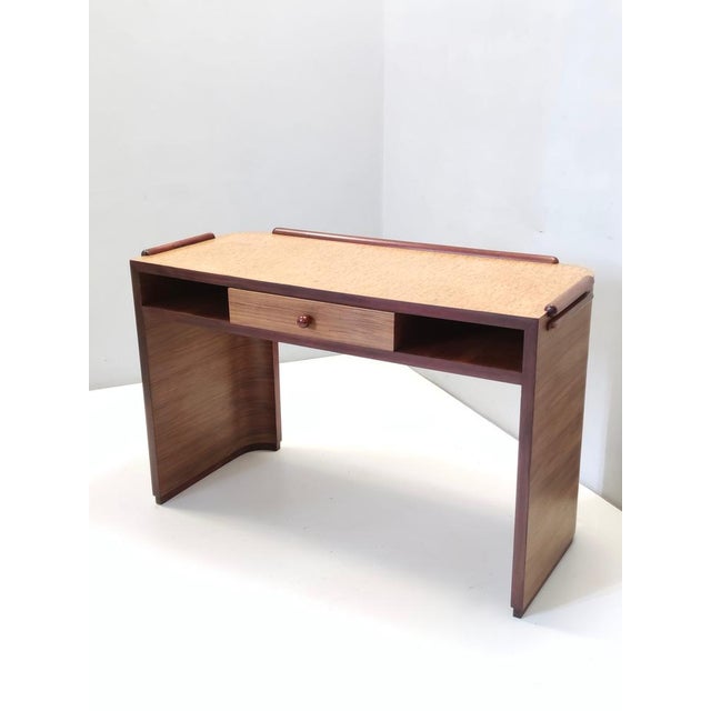 Mid-Century Modern Art Deco Italian Birch and Beech Writing Desk, 1940s For Sale - Image 3 of 17