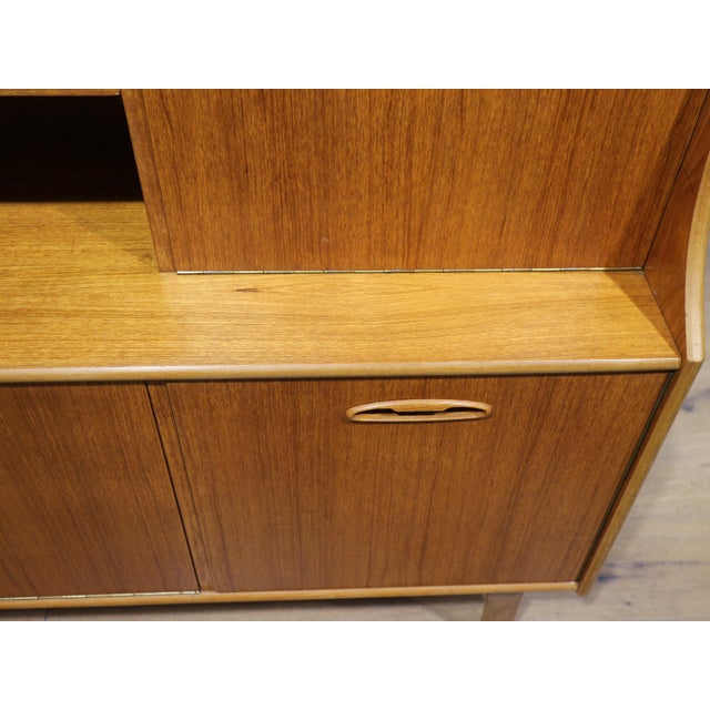 Brown Mid Century Midern Vintage Teak British Tall Credenza Buffet For Sale - Image 8 of 15