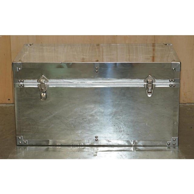 Chrome & Steel Storage Trunks, Set of 3 For Sale - Image 16 of 18