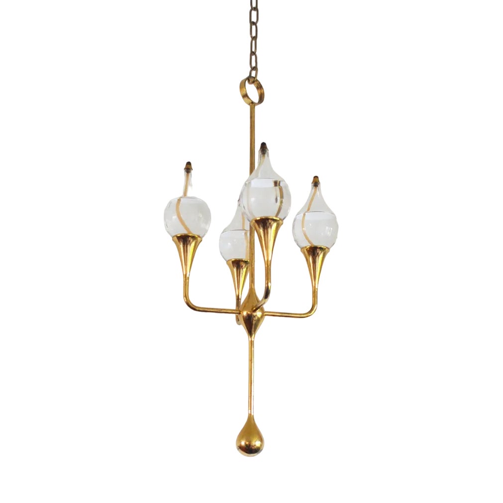 Danish Clear Drops Oil Lamp Candelabra by Freddie Andersen, 1970s ...