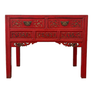 Late 20th Century Red Asian Console Table