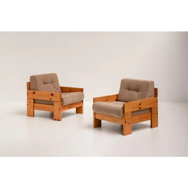 Set of Vintage Italian Pine Lounge Chairs, 1970s For Sale - Image 11 of 11