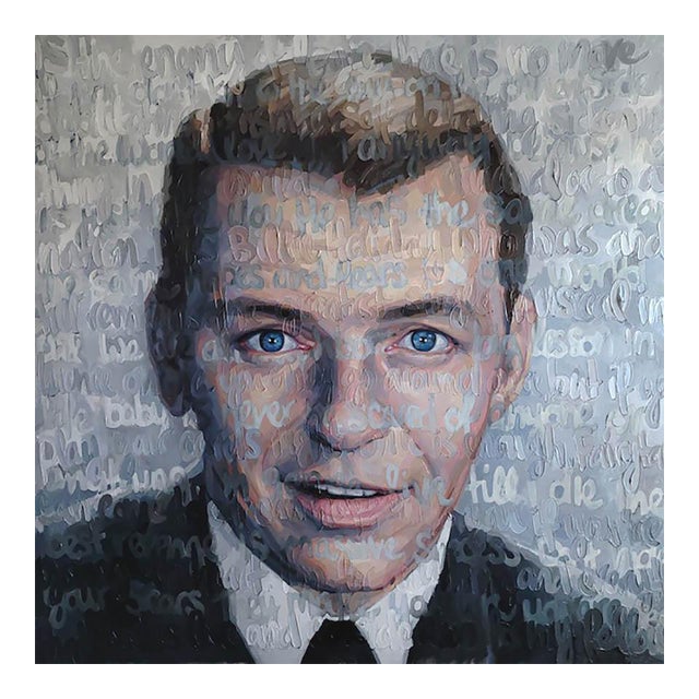 Christina Major Oil on Canvas of Frank Sinatra 2022 For Sale