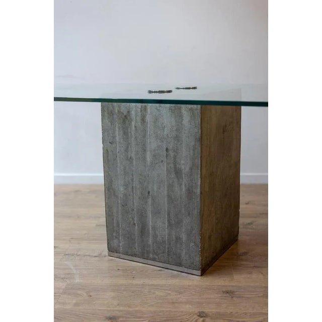 Saporiti Minimalist Brutalist Desk in Glass and Concrete from Saporiti, 1970s For Sale - Image 4 of 10
