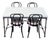 Crate and Barrel Marble Top Dining Set With 4 Chairs For Sale