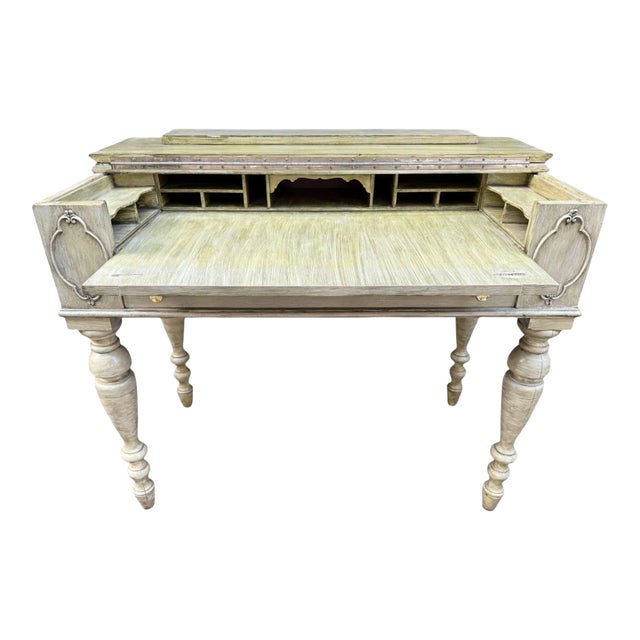 Hekman Green Painted Spinet Writer's Desk For Sale