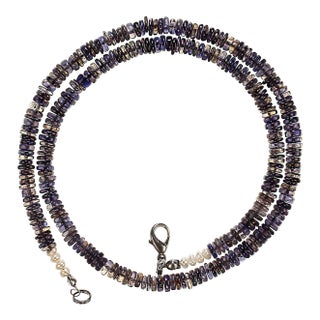 Ajd 18 Inch Blue Iolite Necklace For Sale