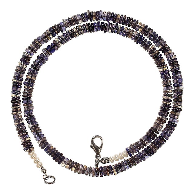 Ajd 18 Inch Blue Iolite Necklace For Sale