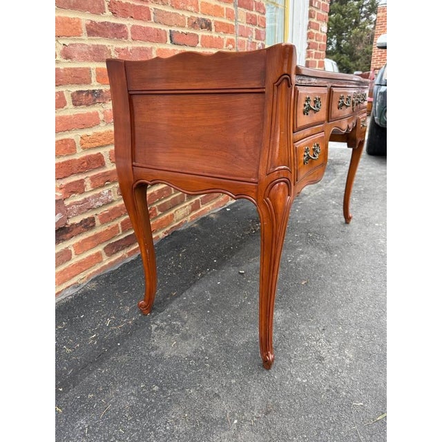 Mid 20th Century John Widdicomb Solid Maple Country French Provincial Style Vanity / Writing Table Desk For Sale - Image 12 of 17
