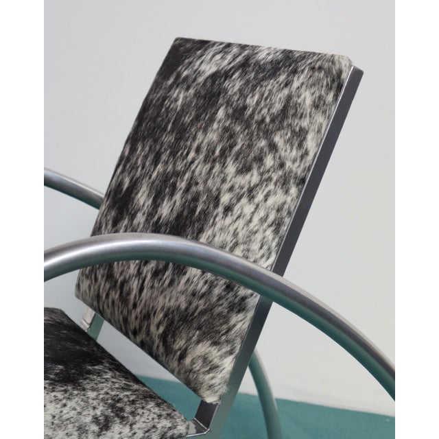 1980s Cowhide Armchair Attributed to Domingo & Scali for Nemo For Sale In Los Angeles - Image 6 of 7