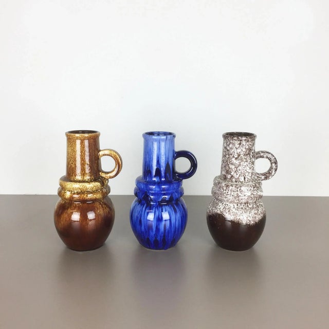 Vintage Fat Lava Vienna Vases from Scheurich, 1970s, Set of 3 For Sale - Image 11 of 12