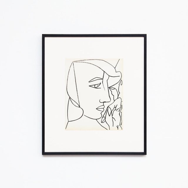 Modern Françoise Gilot, Portrait of a Woman, 1951, Lithograph For Sale - Image 3 of 11
