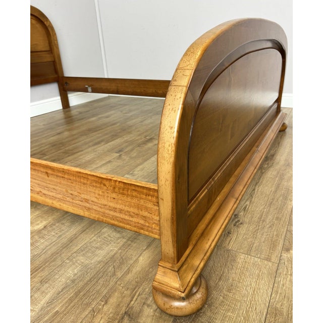 Vintage French King Size Bed Frame with Carved Headboard For Sale - Image 10 of 12