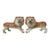 Pair of Large Victorian Staffordshire Pottery Lions With Glass Eyes, C. 1880–1900 For Sale