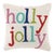 Holly Jolly Multicolor Christmas Hook Pillow 16" x 16" For Sale