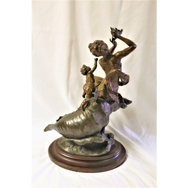 Original Female Nude on a Shell with Putti Art Nouveau 1890 s Signed For Sale - Image 17 of 17