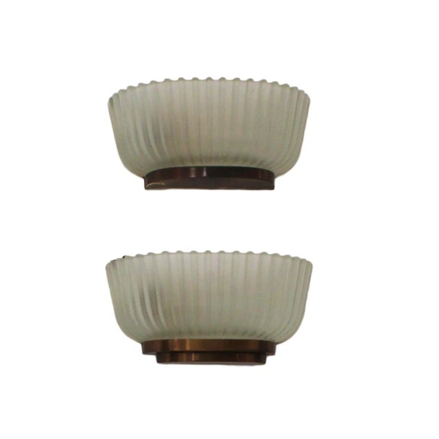 Mid-Century Modern Italian Wall Lamps by Archimede Seguso, 1940s, Set of 2 For Sale - Image 6 of 6