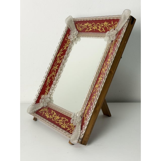 Large Venetian Table Mirror in Murano Glass in the Style of Ercole Barovier, 1940s For Sale - Image 11 of 11